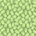 Camouflage. Seamless pattern with silhouette potted plants cactuses, succulents in doodle style isolated . Vector