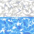 Camouflage seamless sea water & icy peaks spots pattern