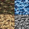 Camouflage set seamless pattern in multiple colors. Royalty Free Stock Photo