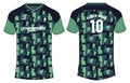 Camouflage Sports jersey t shirt design concept vector template, football jersey concept with front and back view for Cricket,