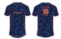 Camouflage Sports t-shirt jersey design concept vector template, sports jersey concept with front and back view for Soccer,