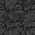 Camouflage vector pattern, seamless background. Classic clothing style masking dark camo