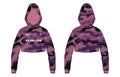 Camouflage Women long sleeve Sports Hooded crop top sweatshirt t-shirt Jersey design concept Illustration Vector suitable for