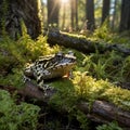 Camouflaged Gopher Frog Resting Under a Log