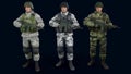 Camouflaged Male Soldier 3d render, 3d model