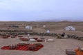 Camp in Agafay desert, Morroco Royalty Free Stock Photo