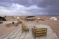 Camp in Agafay desert, Morroco Royalty Free Stock Photo