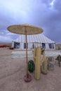 Camp in Agafay desert, Morroco Royalty Free Stock Photo