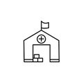 camp, asylum icon. Element of social problem and refugees icon. Thin line icon for website design and development, app development Royalty Free Stock Photo
