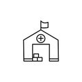 camp, asylum icon. Element of social problem and refugees icon. Thin line icon for website design and development, app development