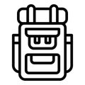 Camp backpack icon outline vector. Water summer Royalty Free Stock Photo