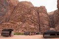 Camp and bedouin tents in Wadi Rum desert, Jordan Royalty Free Stock Photo