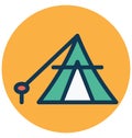 Camp, camping Isolated Vector Icon that can easily Modify or edit Royalty Free Stock Photo