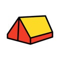 Camp, camping tent Isolated Vector Icon that can be easily modified or edited Royalty Free Stock Photo