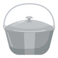 Camp cauldron icon cartoon vector. Hunt equipment