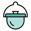 Camp cauldron icon vector flat