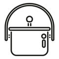 Camp cauldron icon outline vector. Travel equipment