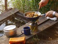 Camp cooking Royalty Free Stock Photo