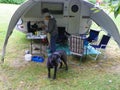 Camp cooking quarters Royalty Free Stock Photo