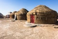 Camp with dwellings in Kyzylkum desert in Uzbekistan