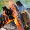 Camp fire background Royalty Free Stock Photo