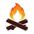 Camp fire, Bonfire logo vector design template Royalty Free Stock Photo