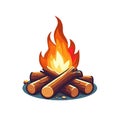 Camp fire flame vector isolated on white background Royalty Free Stock Photo