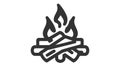 Camp fire icon. Bonfire burning on firewood sign. Vector Royalty Free Stock Photo