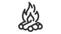 Camp fire icon. Bonfire burning on firewood sign. Vector Royalty Free Stock Photo