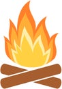 Camp fire icon. Flame. Royalty Free Stock Photo