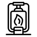 Camp fire lamp icon, outline style