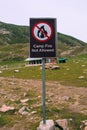 Camp Fire Not Allowed Sign at Lake Saif Al Malook