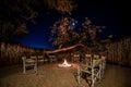 Camp fire in safari lodge Royalty Free Stock Photo