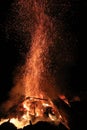 Camp fire Sparks flying Royalty Free Stock Photo