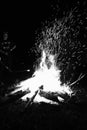 Camp fire Sparks flying Royalty Free Stock Photo