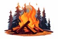 camp fire vector flat minimalistic isolated illustration Royalty Free Stock Photo