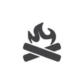 Camp Fire vector icon Royalty Free Stock Photo