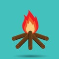 camp fire. Vector illustration decorative design Royalty Free Stock Photo