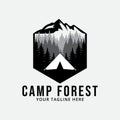 camp forest logo vector template of concept