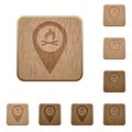 Camp GPS map location wooden buttons