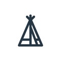 camp icon vector from outdoor concept. Thin line illustration of camp editable stroke. camp linear sign for use on web and mobile Royalty Free Stock Photo