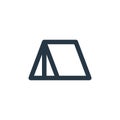 camp icon vector from outdoor concept. Thin line illustration of camp editable stroke. camp linear sign for use on web and mobile Royalty Free Stock Photo