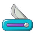 Camp knife icon, cartoon style
