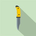 Camp knife icon, flat style