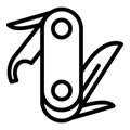 Camp knife icon, outline style