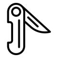 Camp knife icon, outline style