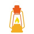 vector illustration of a camp lantern on white