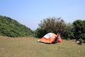 Camping, wilderness, tent, outdoor, recreation, mountainous, landforms, leisure, sky, hill, vacation, grassland, tourism, grass, l