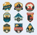 Camp Patches. Badge for forest camping, exploration camp, tourism extreme sport club.