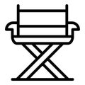 Camp portable chair icon, outline style